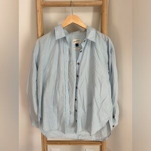 Oversized Cotton Blue Shirt